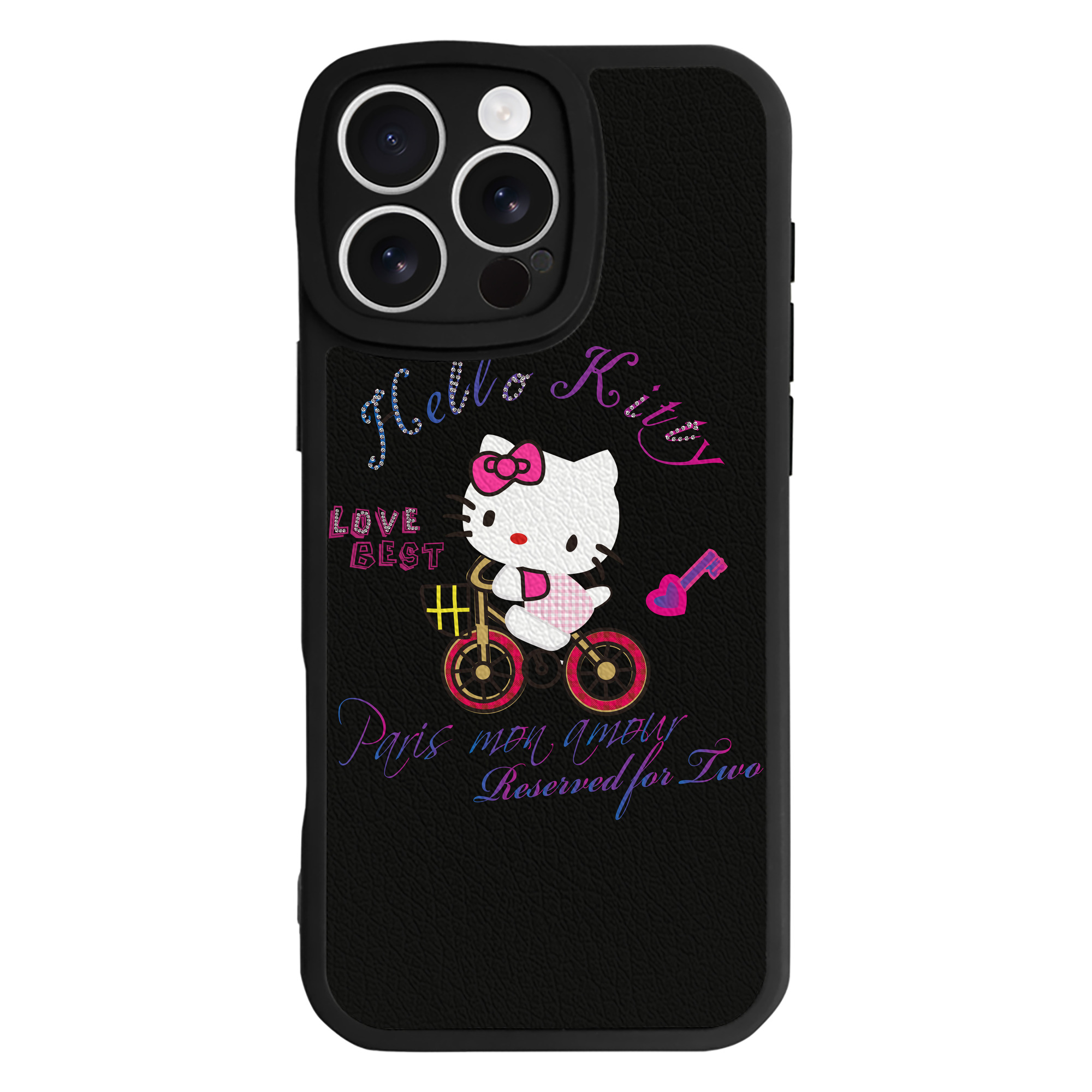 （画像用） Hello Kitty ハローキティ 【iPhone 16シリーズ対応】シリコンスマホケース（レザー調） 材質：シリコン